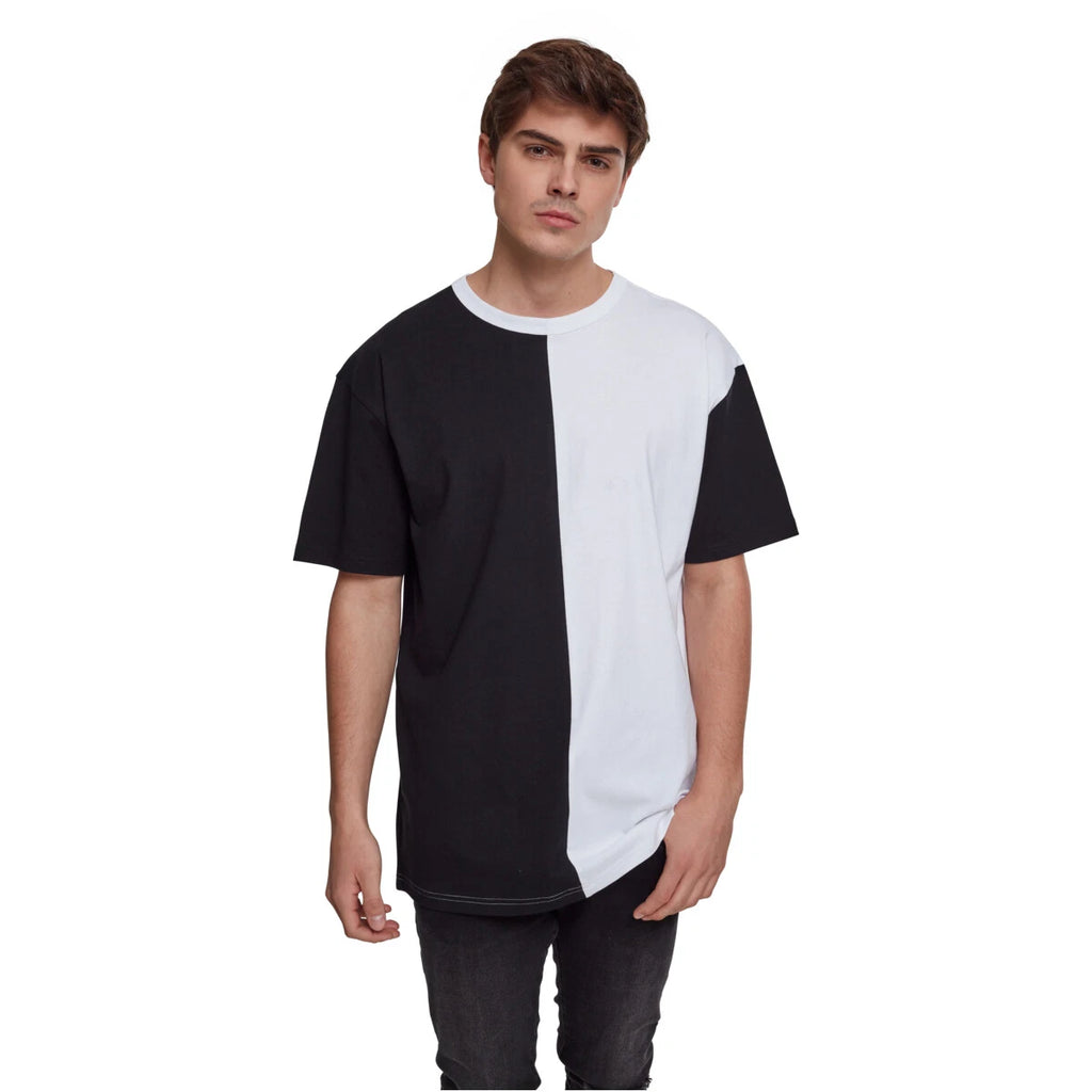 Urban Classics Oversize Harlequin Tee Shirt Block Stripes Men