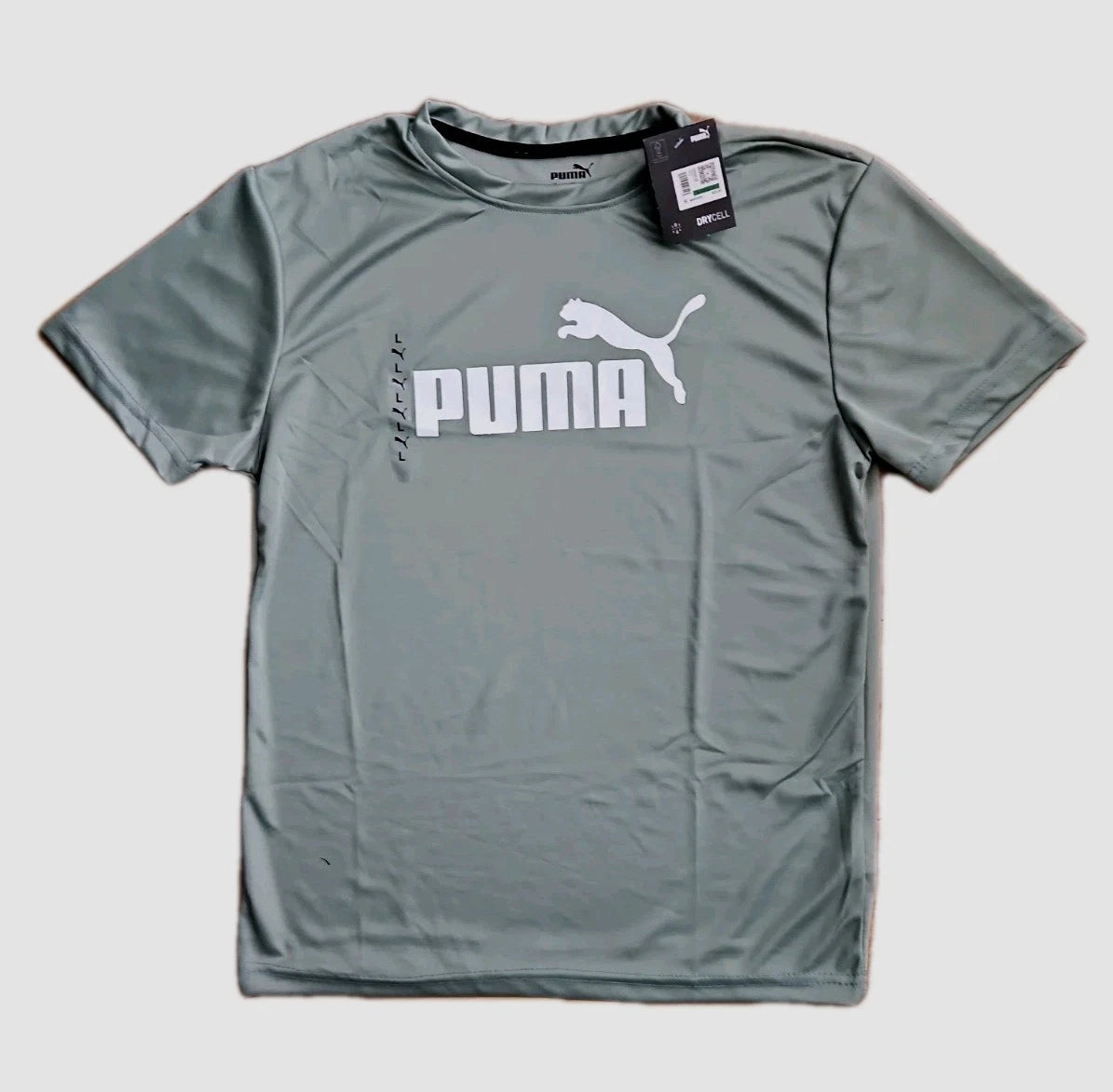 PUMA Logo Men's Dry Cell Short-Sleeve T-Shirt Green Size Large NEW
