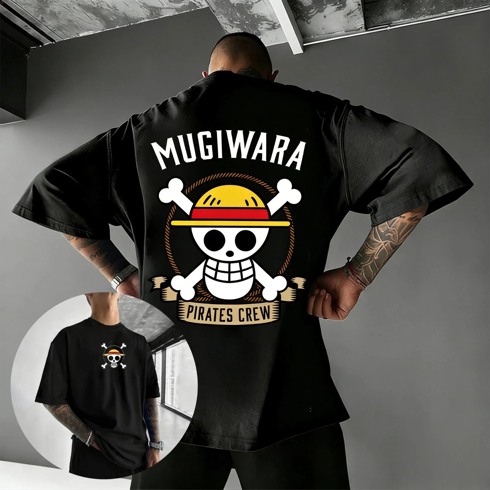 One Piece Mugiwara Pirates Crew Cotton T-Shirt Anime Monkey D Luffy Shirt