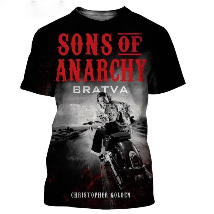 New Trendy Sons of Anarchy 3D Printed T Shirts Mens S-5XL HS521