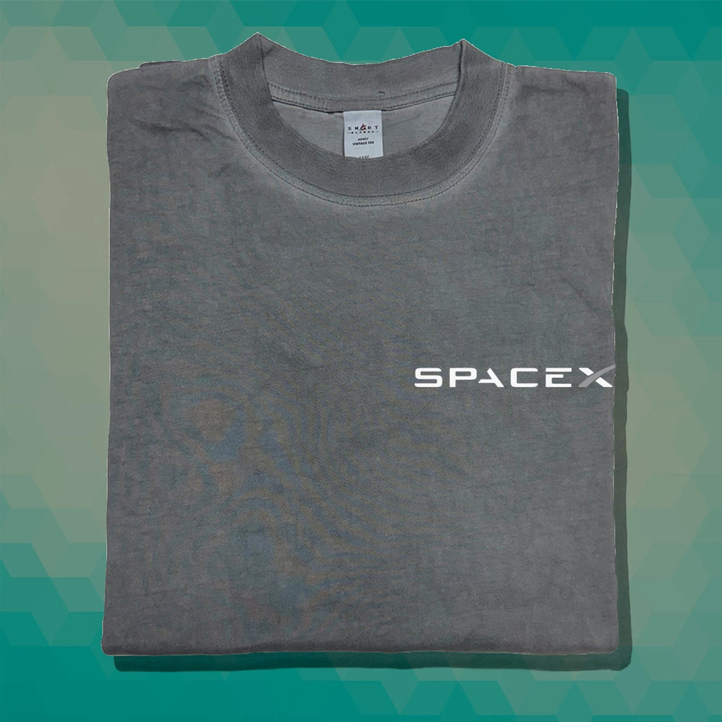 SpaceX Front & Back Print Vintage Premium Tee NASA  Elon Musk Tesla Space X BFR