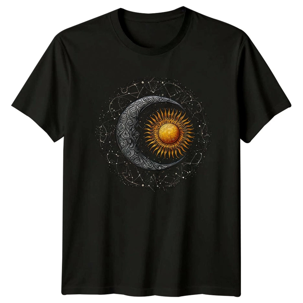 Celestial Sun Moon Mystical Art T-Shirt Pagan Astrology Spiritual And Her