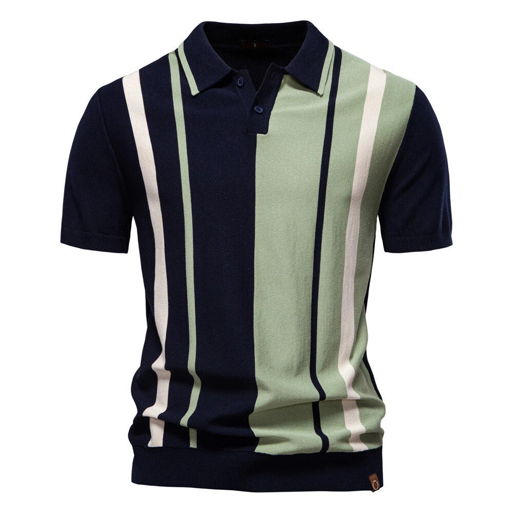 Men's Short Sleeve Slim Fit Polo Shirts Knitted Shirts Casual Golf Shirt