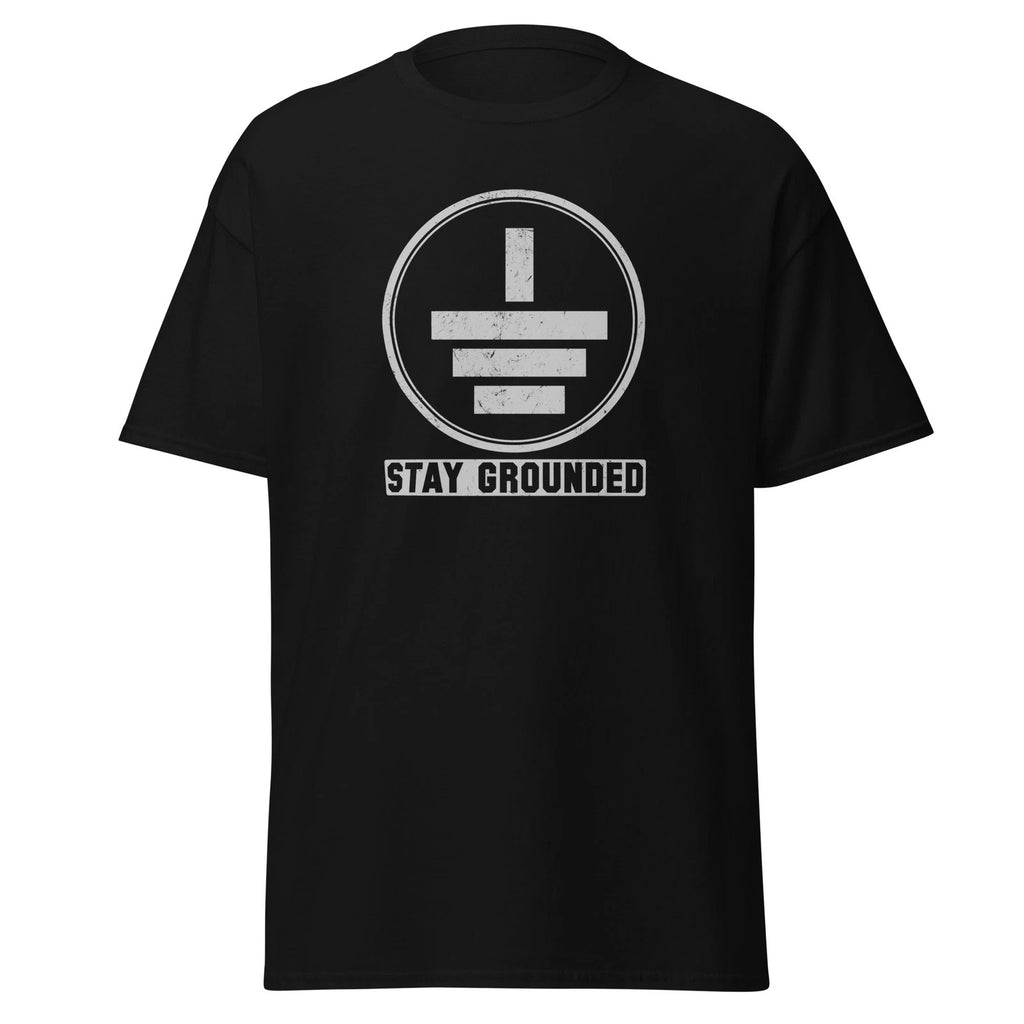 Funny Electrician T-Shirt "Stay Grounded" - Sparky Trade Humor Graphic Tee