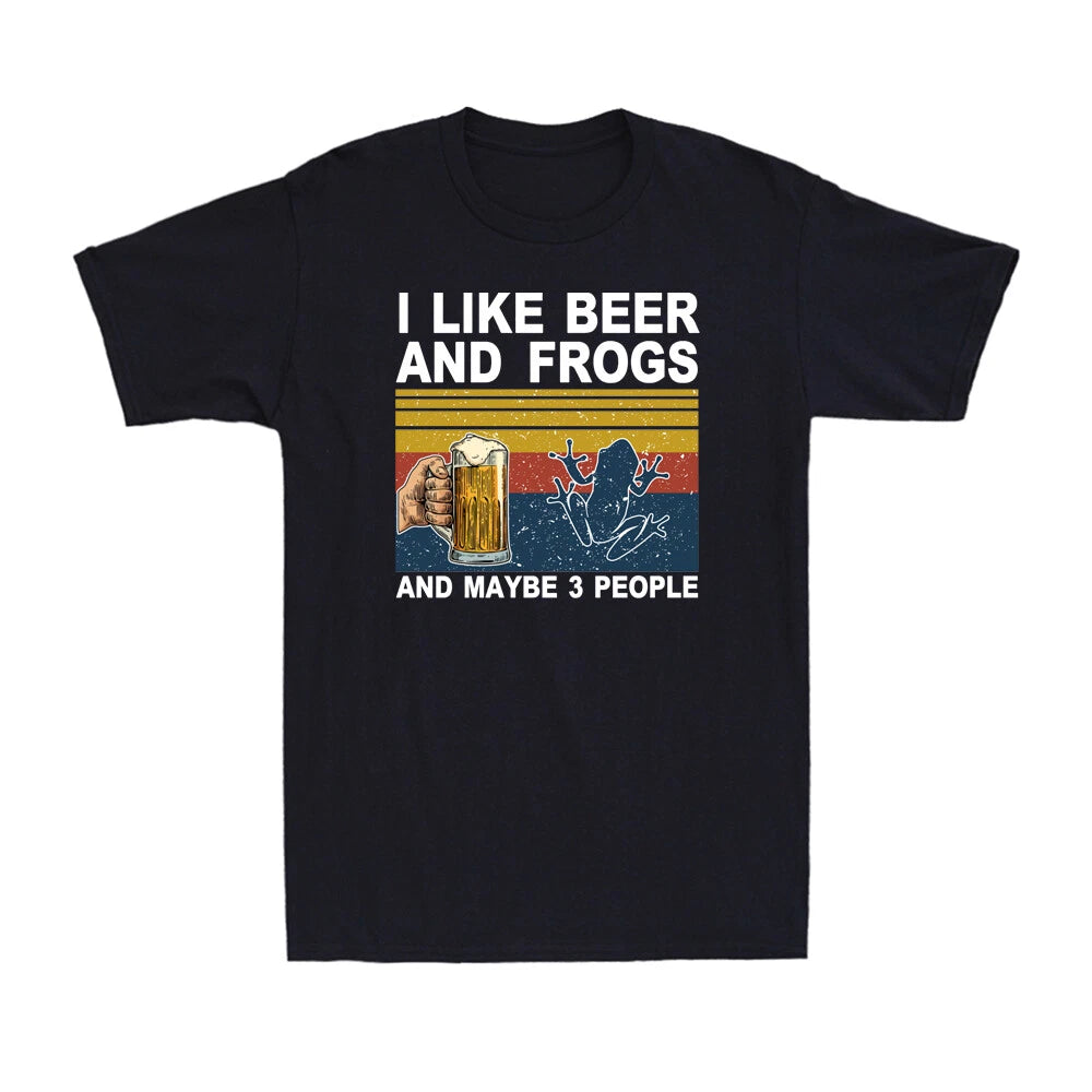 I Like Beer and Frogs And Maybe 3 People Shirt Frog Amphibian Lover T-Shirt