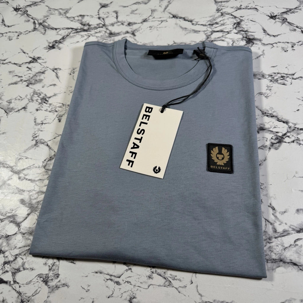 BELSTAFF Mens Blue Flint Phoenix Logo T Shirt SIZE LARGE BNWT Authentic