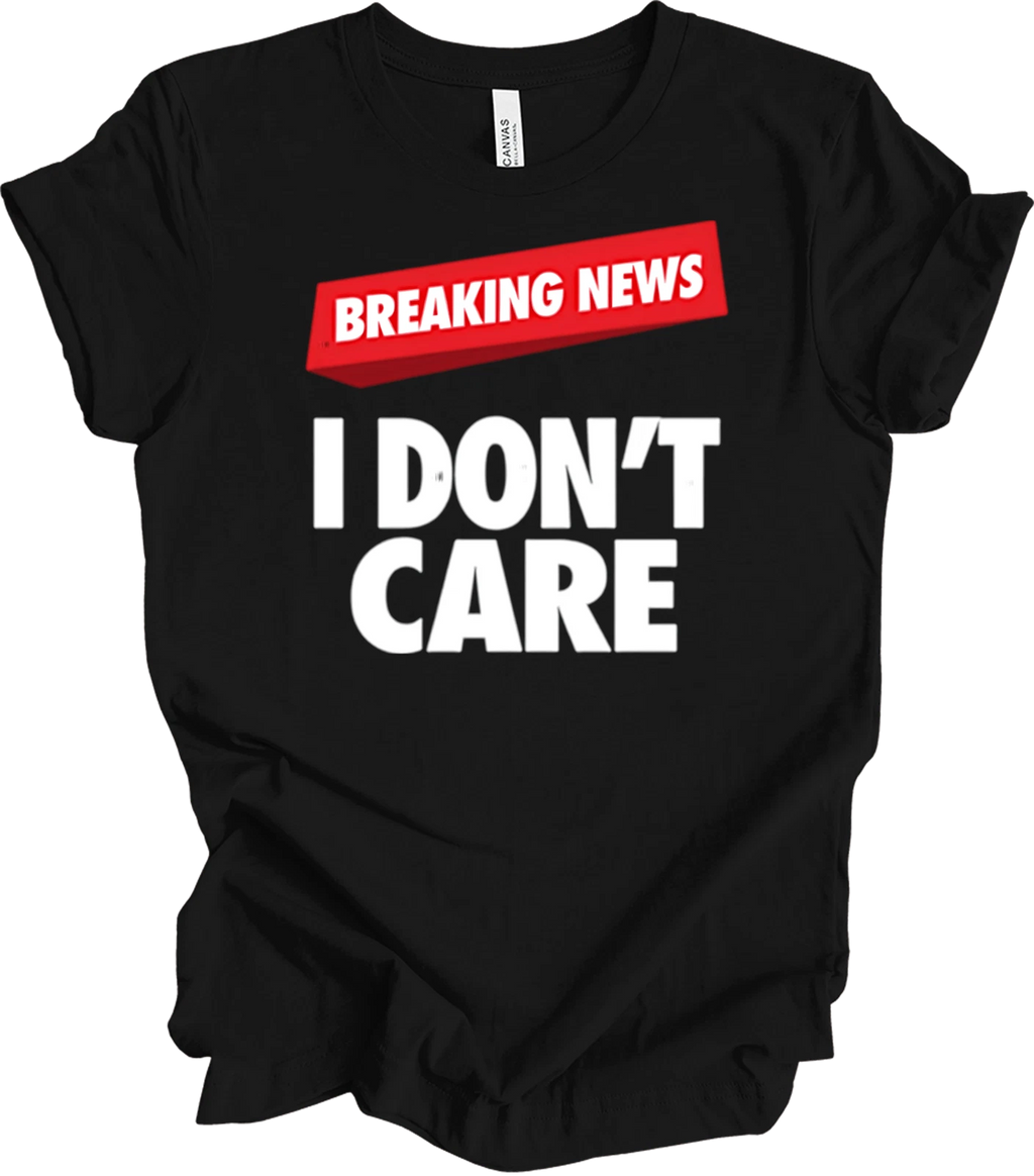 Bold Graphic Design Statement - Breaking News Humor - Modern Contrast T-shirt