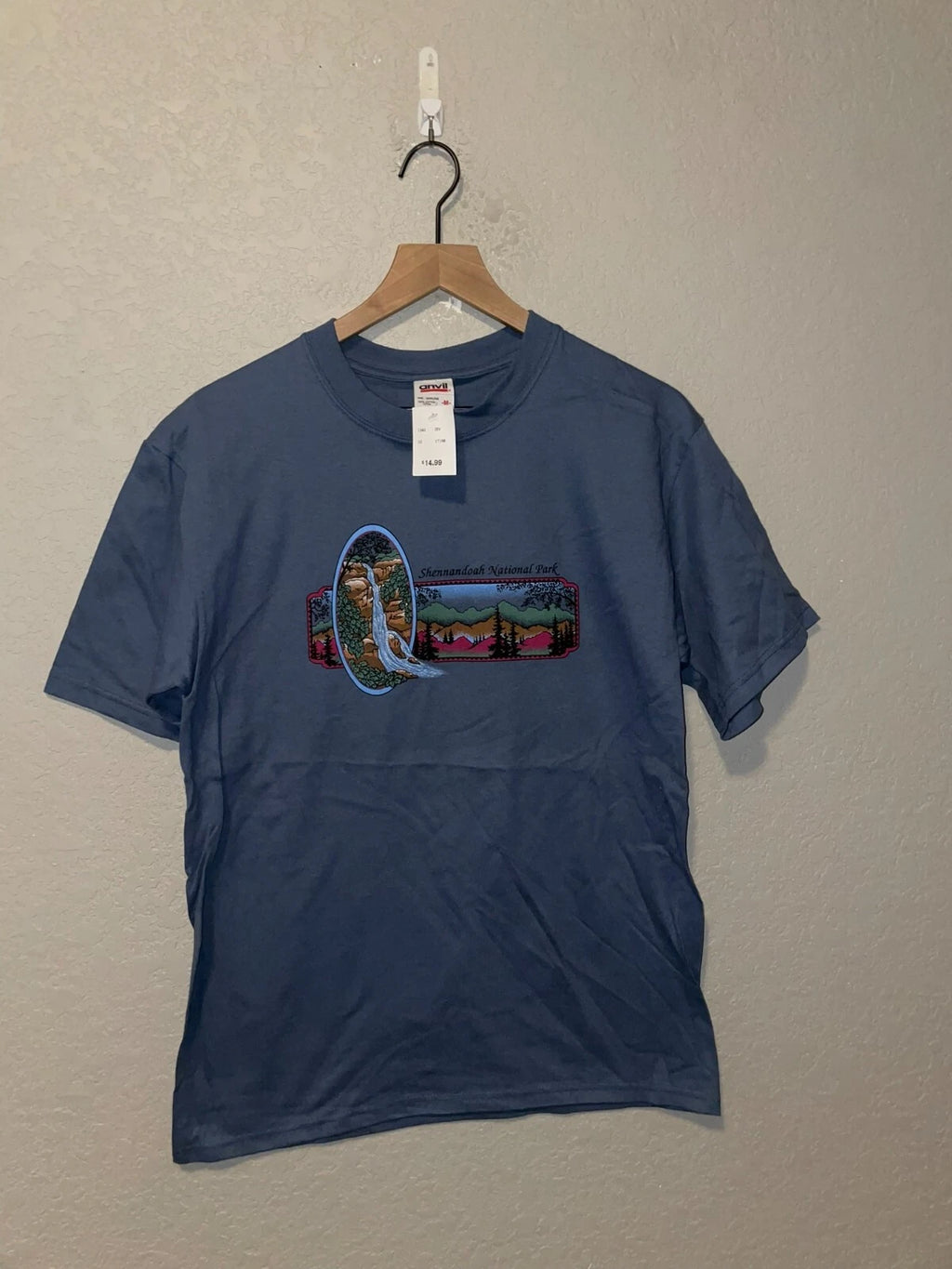 90s Vintage Shenandoah National Park Mountain Blue Nature Shirt Tee 1990s VTG M