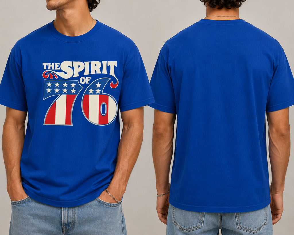 Spirit of 76 T-Shirt | Vintage American Flag Retro Patriotic Graphic Tee