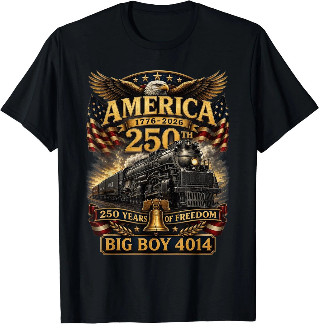 Big Boy 4014 Train USA 250th Anniversary Patriotic American T-Shirt