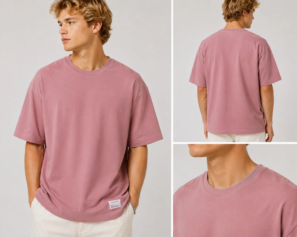 Public Supply Oversize Fit T-Shirt Men's Mauve Pink X-Large NWT Crew Neck