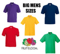 BIG LARGE Mens polo shirt FOTL work wear heavy duty workwear Casual XL 2XL 3XL