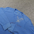 American Eagle Shirt Mens 2XL Blue Waffle Knit Thermal Graphic Pullover Y2K 00s
