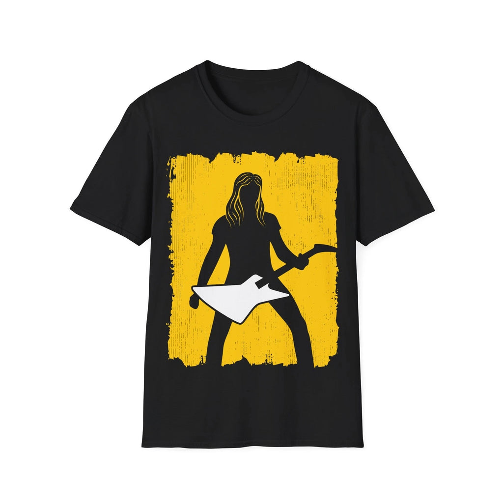 Guitarist T-Shirt, Graffiti Style Design, Graphic Music Tee, Regular Fit Top