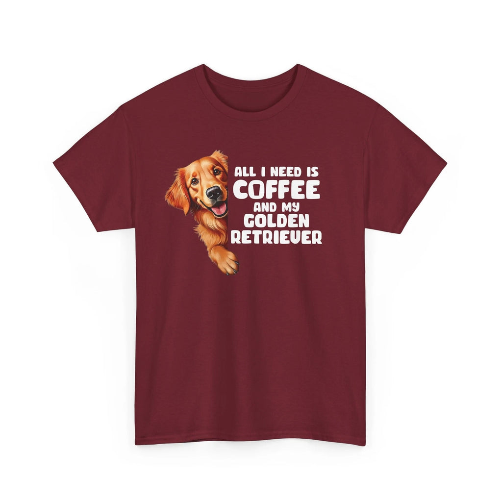 Golden Retriever and Coffee, Golden Retriever Dog Tee,  Dog Lovers T-shirt Gift