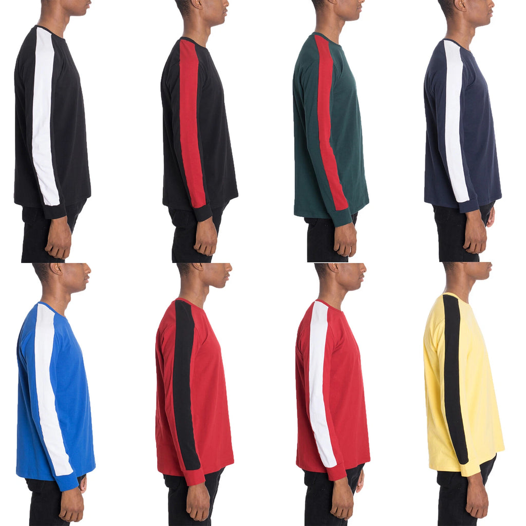 Basic Casual Solid Tshirt Dual Stripe Long Sleeve Tee Top Shirt Essentials