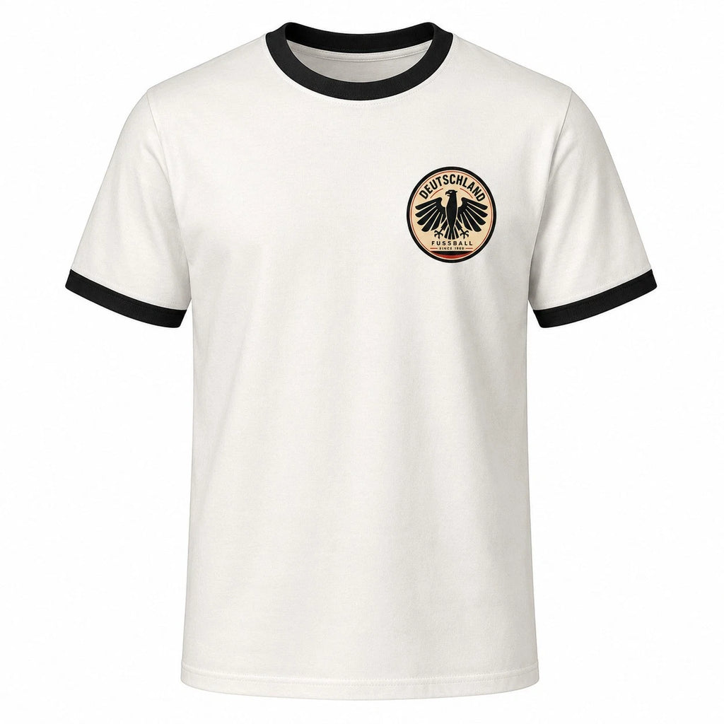 Retro Germany Ringer T-Shirt Unofficial Football Fan Eagle Crest Tee Gif
