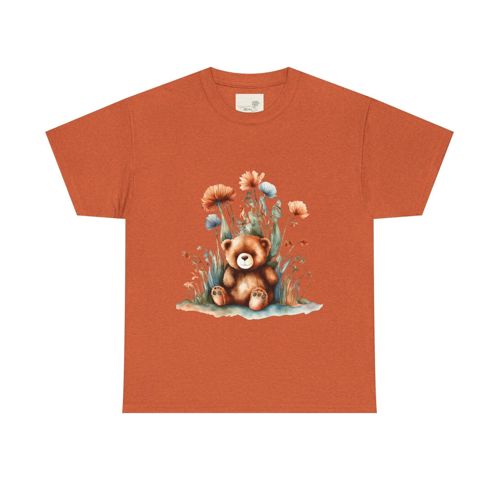 Trendy Unisex Tee: Floral Teddy Bear, Motivational, Cute Gift, Spring Fashion,