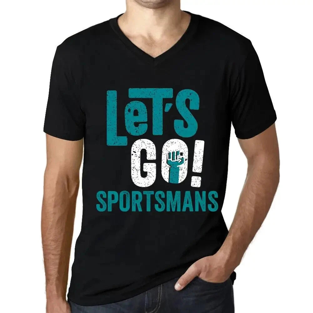 Men's Graphic T-Shirt V Neck Let's Go Sportsmans Eco-Friendly Limited Edition