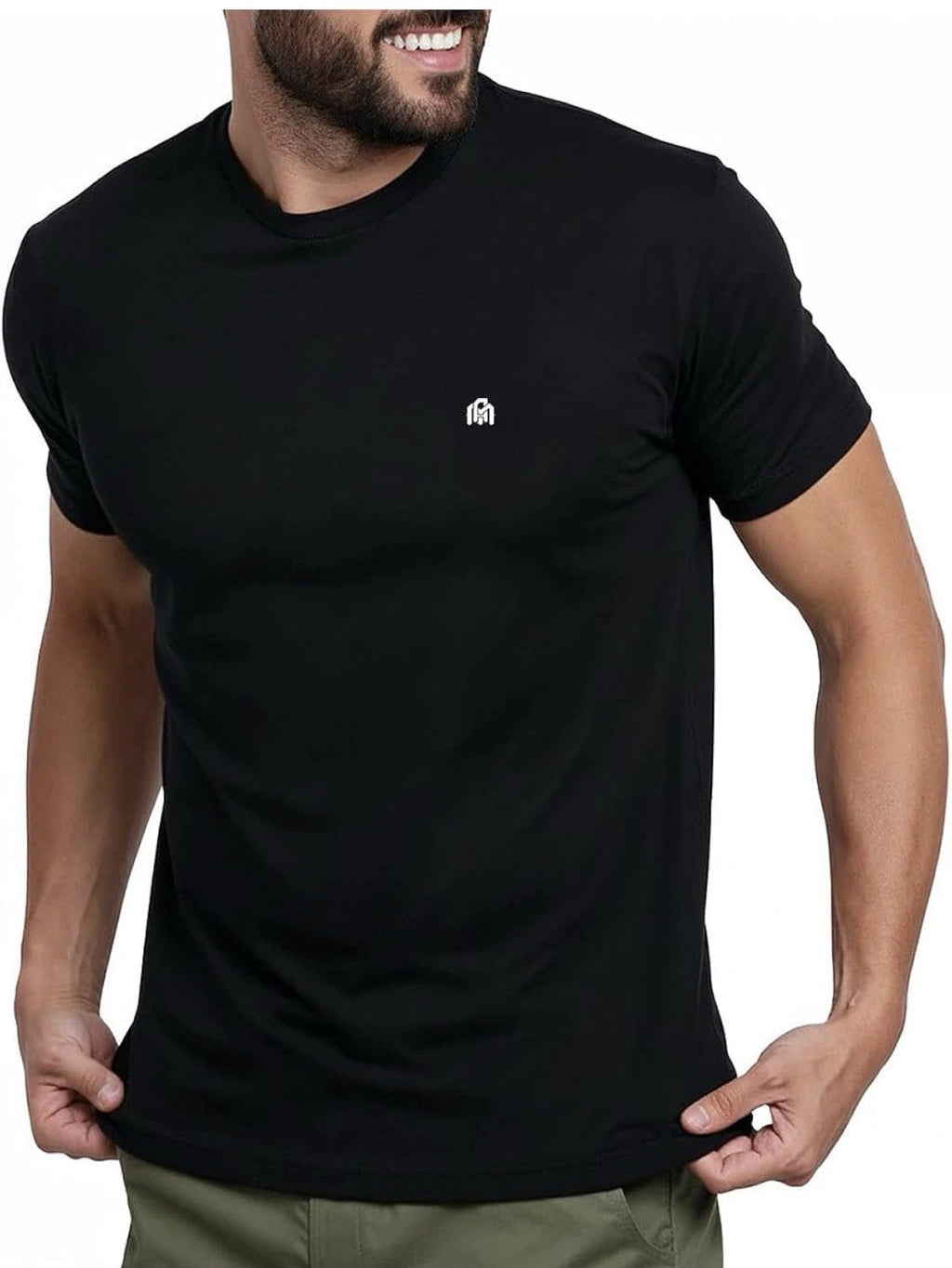 INTO THE AM Men’s Premium Soft Cotton Blend Crew Neck Tee Black Size Medium NWOT