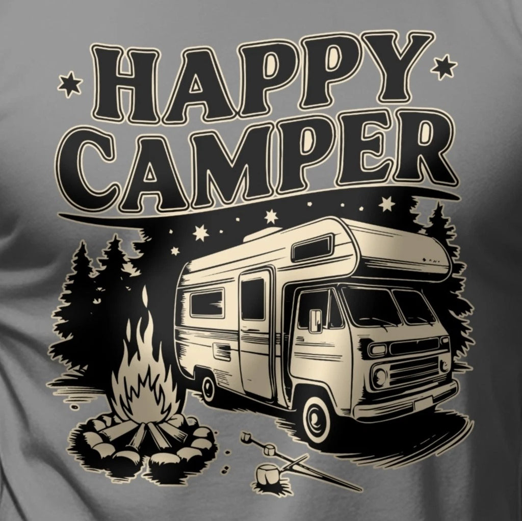 Funny Men's T-Shirt Happy Camper Camping Quotes Shirts Men's Gifts