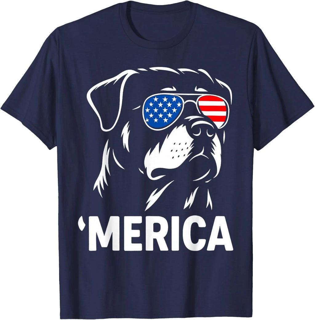 Merica Rottweiler 4th of July Patriotic Dog Design Unisex T-Shirt