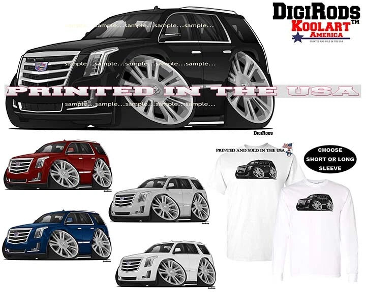 Cadillac Escalade Luxury SUV DigiRods / Koolart Cartoon Car T Shirt S-5X