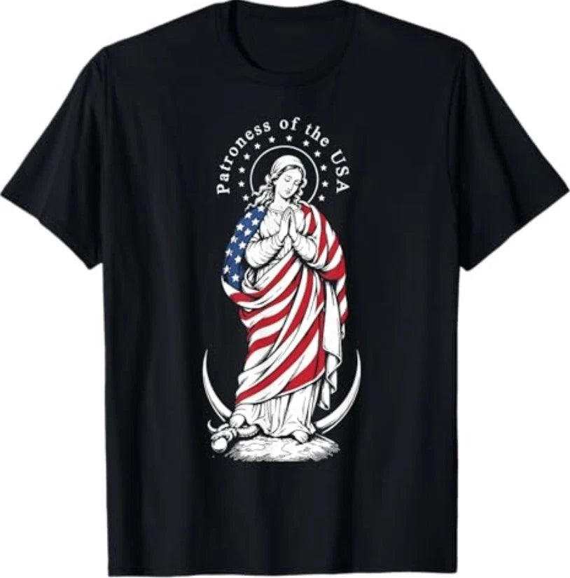 Patroness of The USA Blessed Virgin Mary Catholic Art T-Shirt