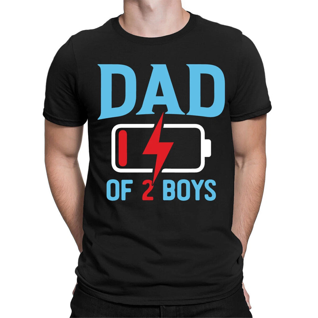 Dad of 2 Boys Father Day T-Shirt Caring Dad Daddy Amazing Men Top T-Shirt #FD