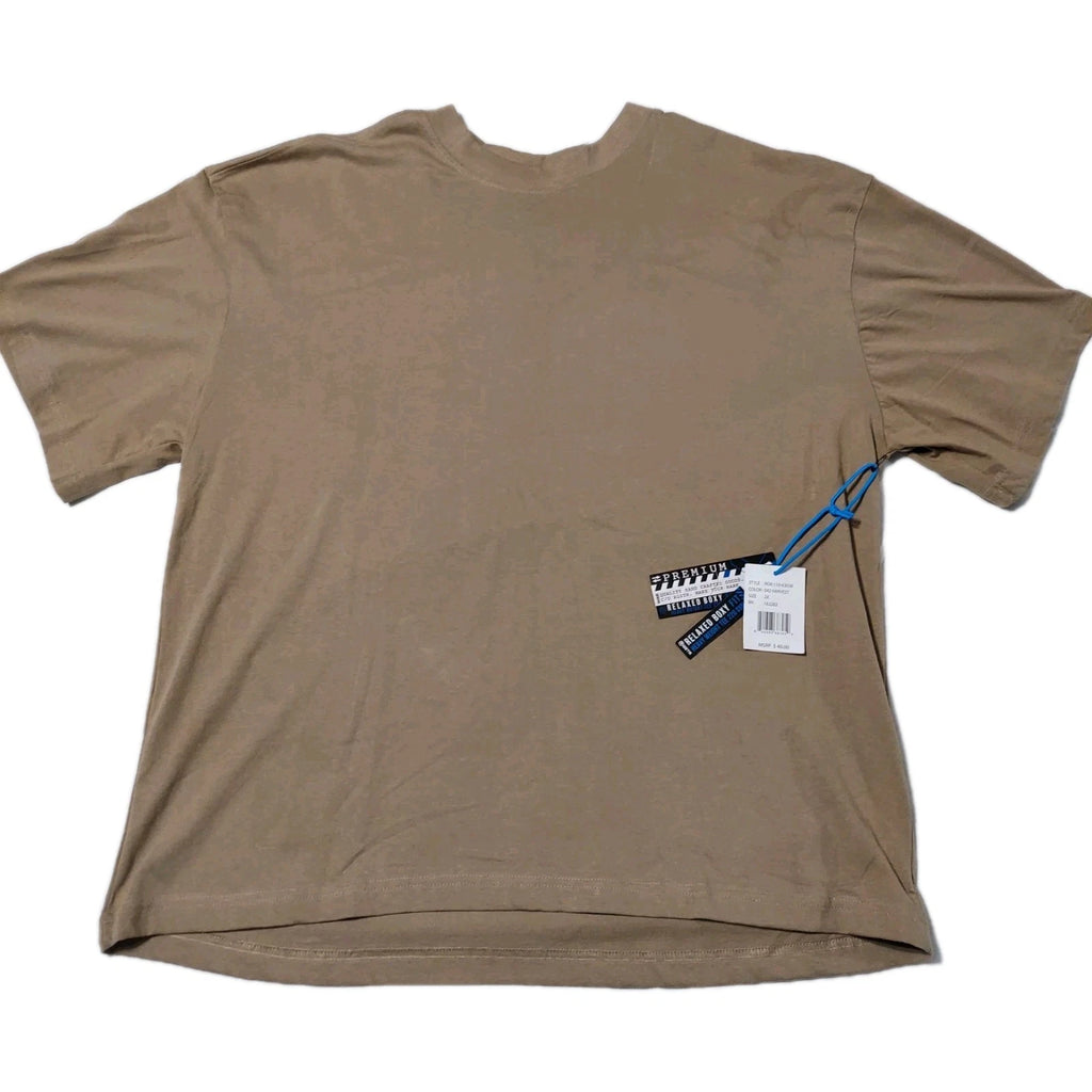 GSTR Relaxed Boxy Fit Heavyweight T-Shirt Men’s 2XL Tan Premium Cotton Tee NWT