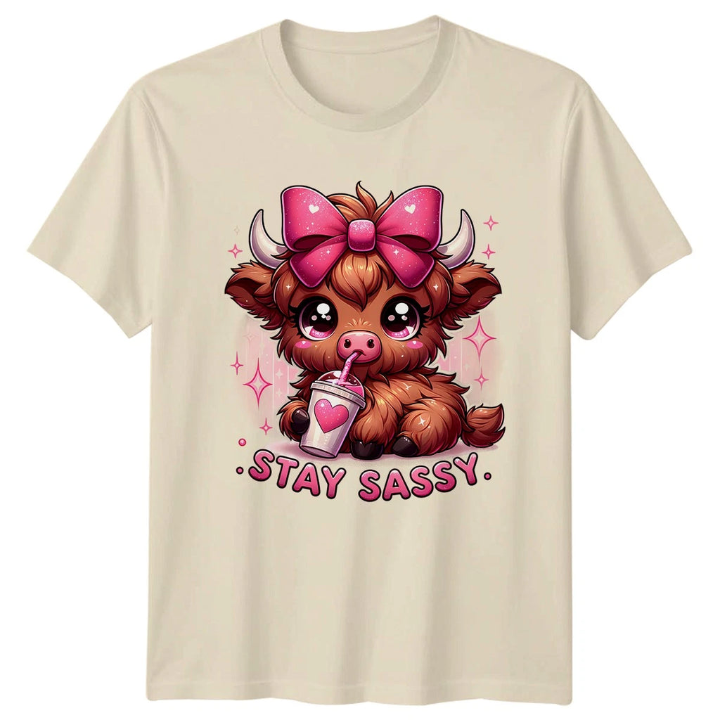 Stay Sassy Cow Farm Animals Mens T-Shirt Womens Graphic Tee