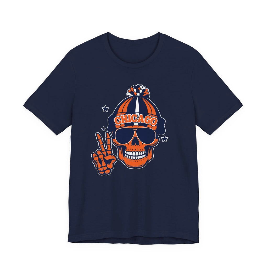 Chicago Football T-Shirt Trendy Skeleton Graphic Tee