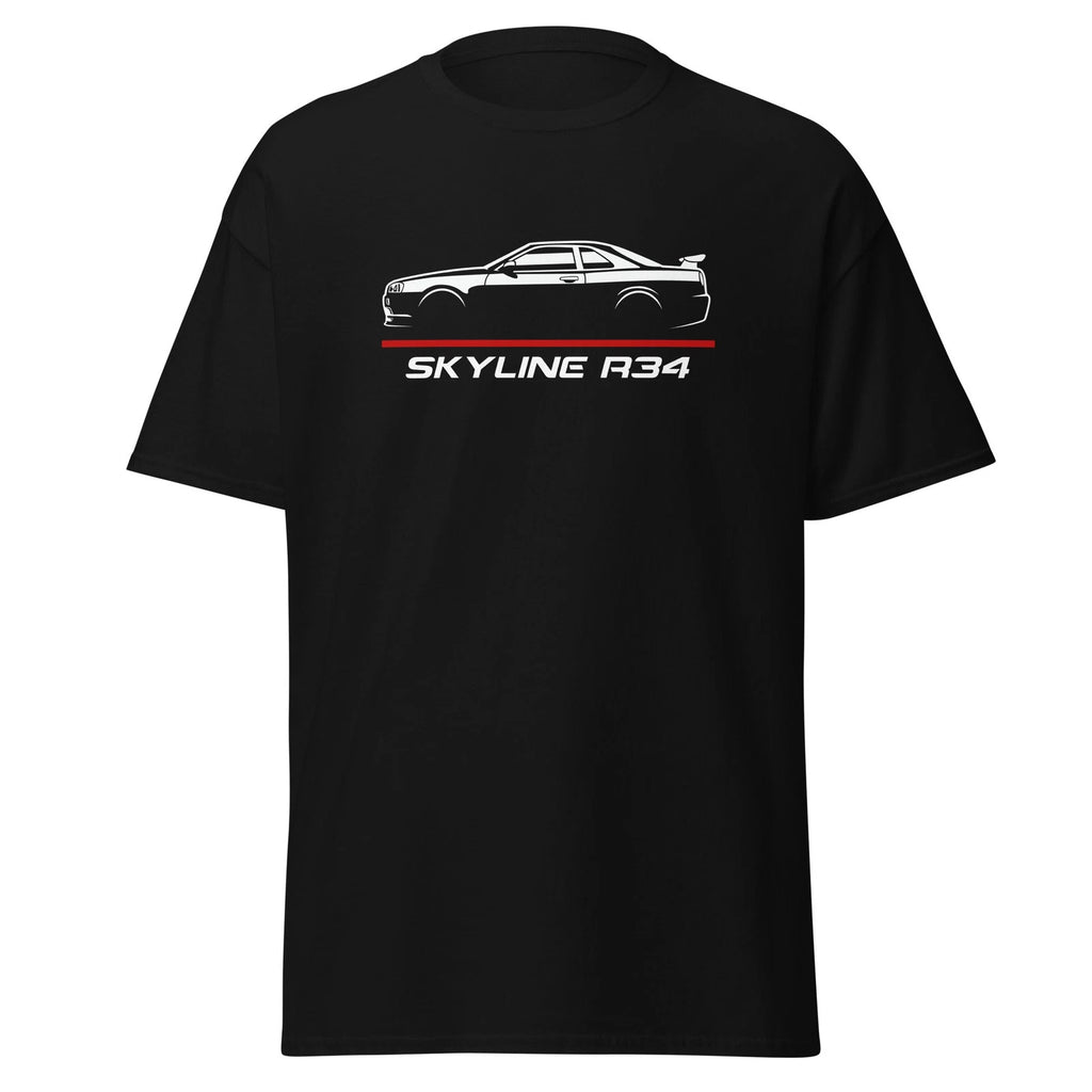 Skyline R34 Twin Turbo RB26DETT JDM Heavyweight Style Graphic Tee T-Shirt Gift