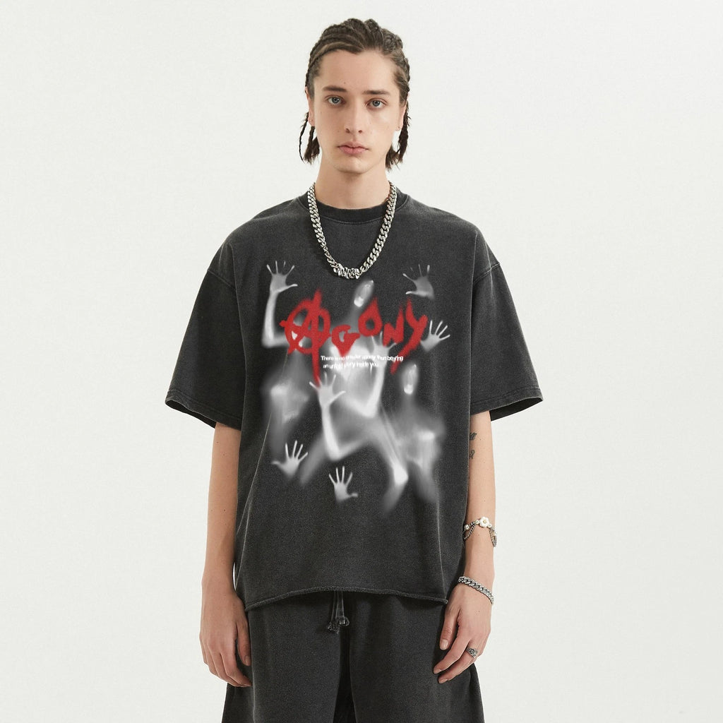 Agony Graphic Tee Shirt Streetwear Y2K T Shirt Aesthetic Grunge Style Unisex