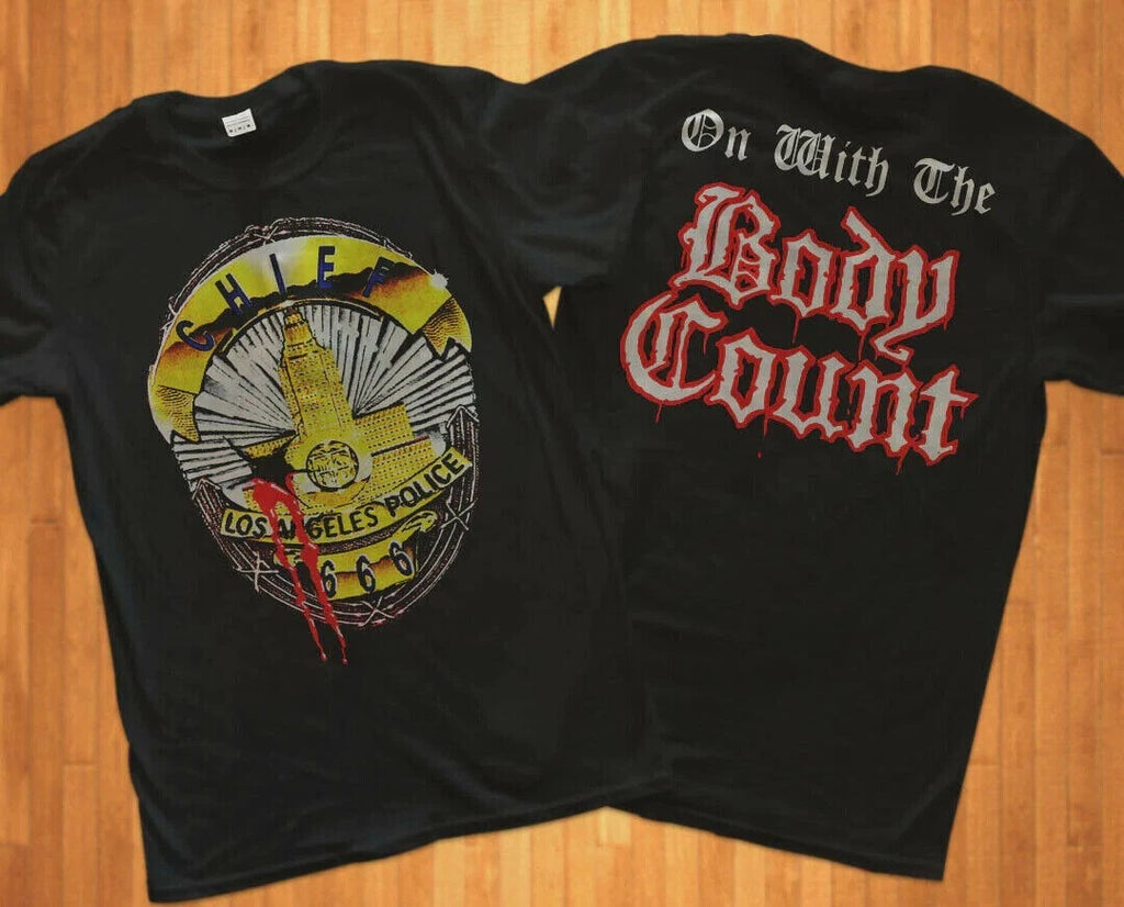 BODY COUNT SHIRT VINTAGE TSHIRT 1992 LAPD CHIEF 666 ICE-T 1990S