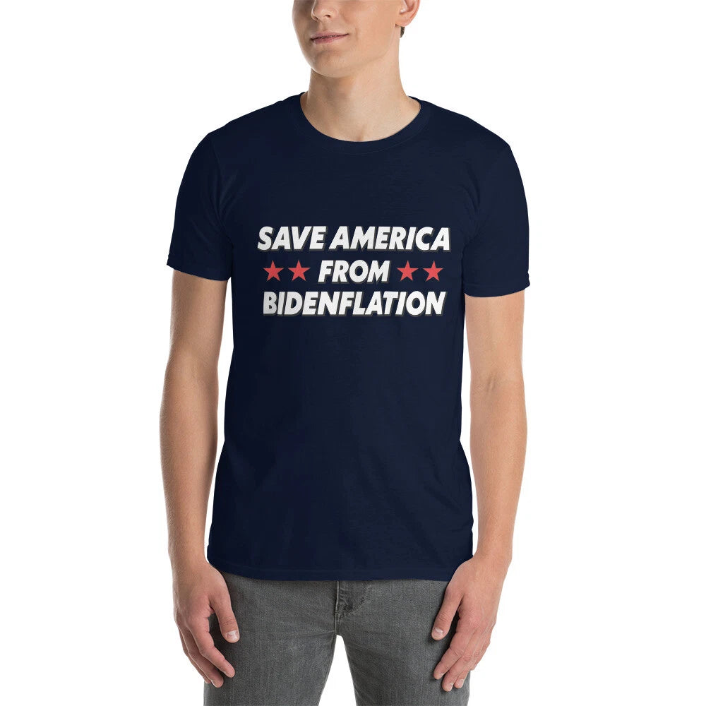 Save America from Bidenflation T-Shirt  Biden Inflation Fuel Gas Prices meme tax