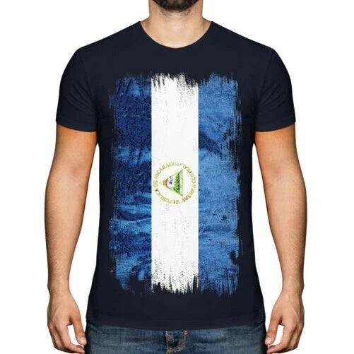 Nicaragua Grunge Flag Mens T-Shirt Nicaraguan Football Jersey Gift