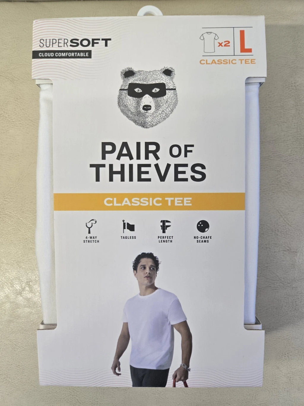 Pair of Thieves Men's Classic Crewneck Undershirt 2pk - White - Large