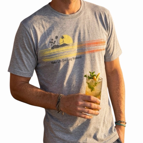 $45 TOMMY BAHAMA Heather Grey LONG WEEKEND Relaxed Fit Short Sleeve T-shirt NWT