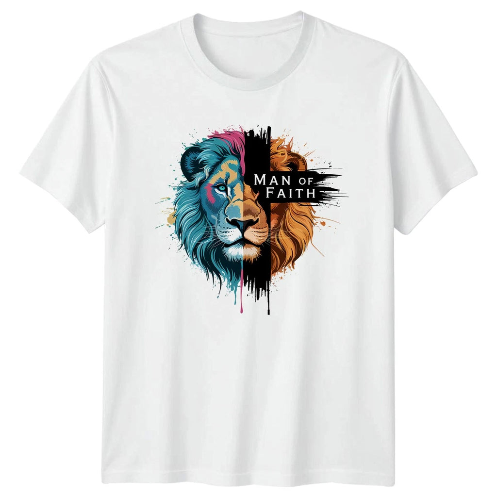 Man Of Faith Mens T-Shirt Christian Religious Birthday Gift For Him
