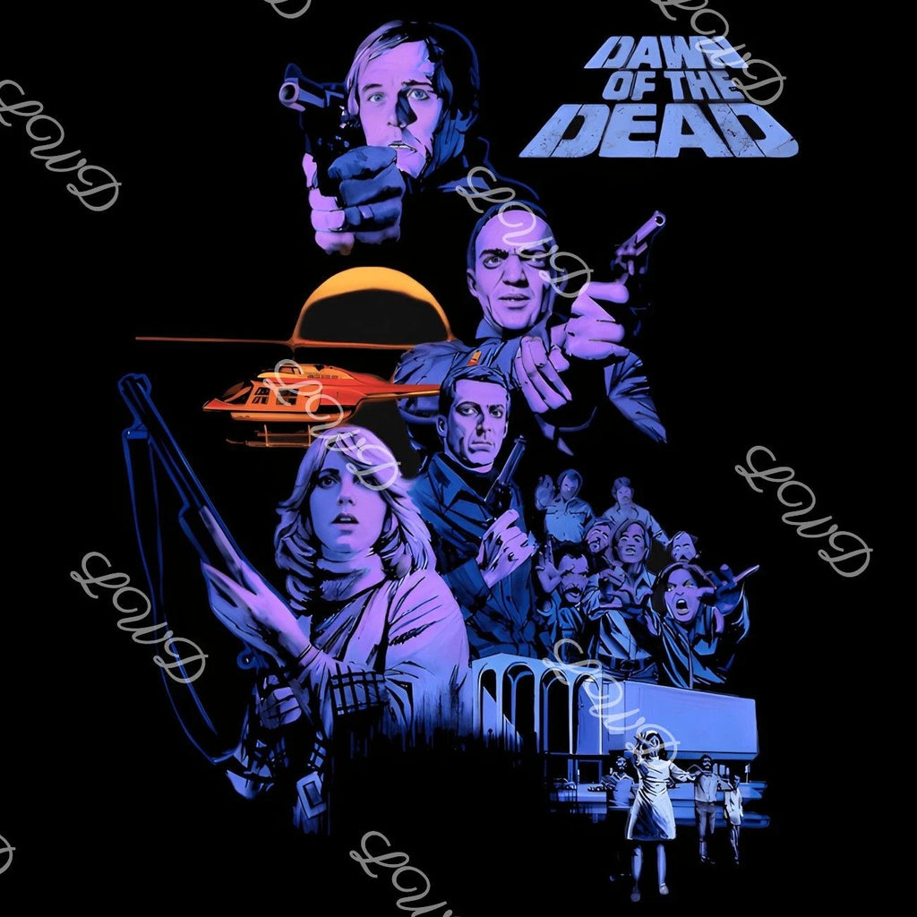 Dawn of the Dead T-Shirt | Zombie Horror Movie Tee | Graphic Art Print | Romero