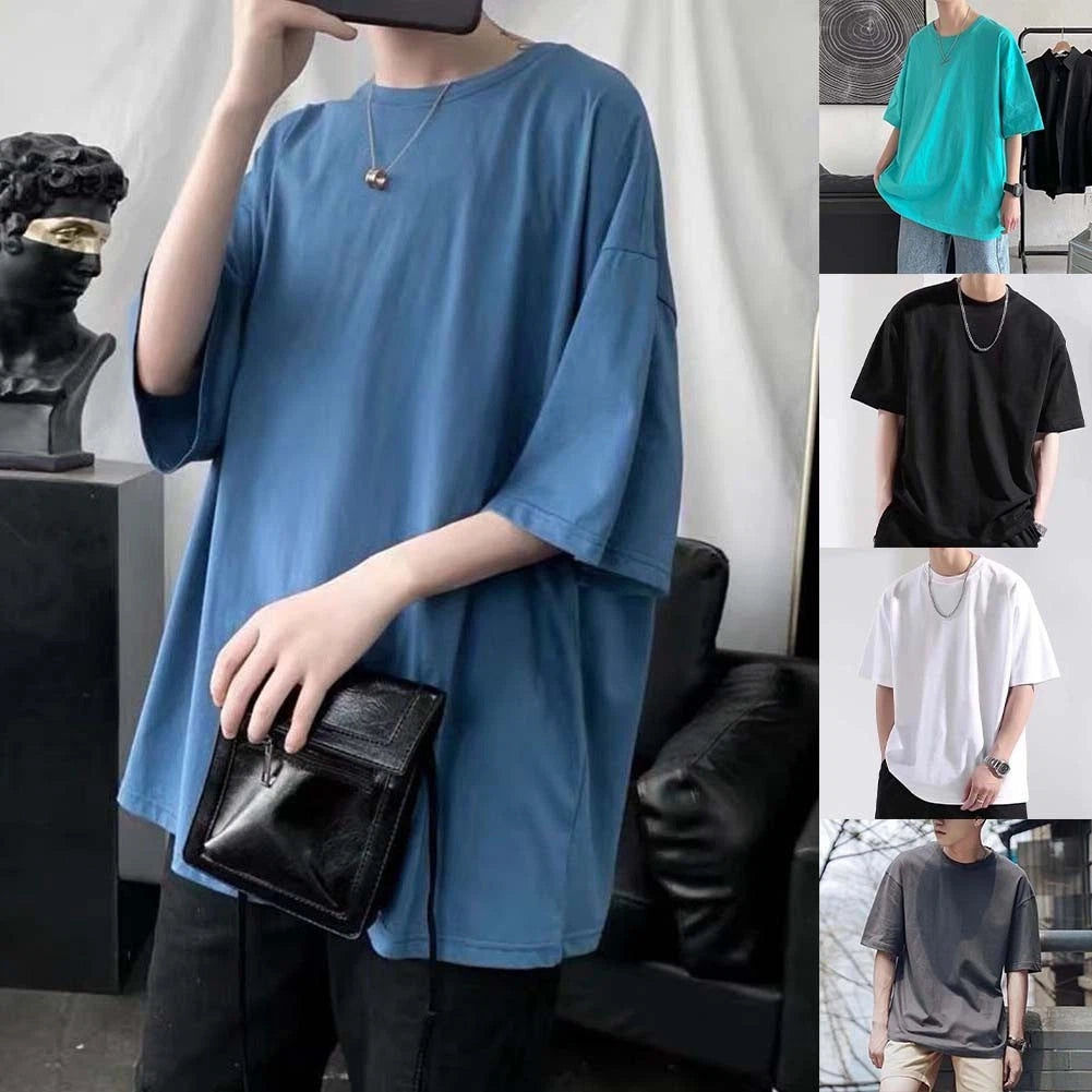 For Daily Wear Men's Oversized Tee 96%Polyester+4%Spandex Breathable Fabric