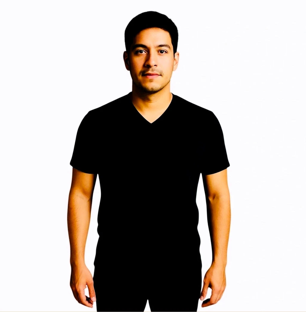 Calvin Klein After 5 Men’s Black V-Neck T-Shirt Size L CK Logo Tee