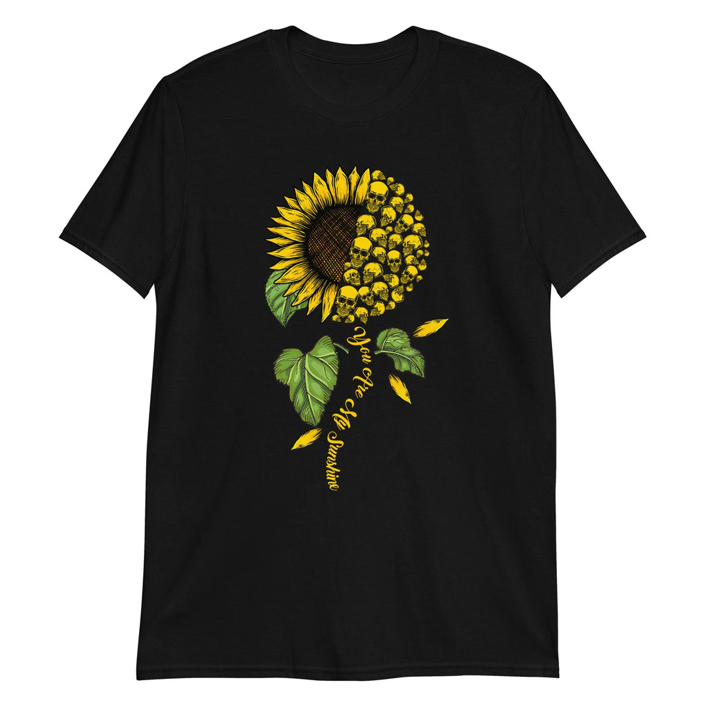 Gothic Sunflower Skull Unisex T-Shirt, Rock, Metal, Horror, Death, Grunge, Biker