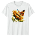 Butterfly Sunflower Nature Floral Mens Womens Tee Graphic Unisex T-Shirt