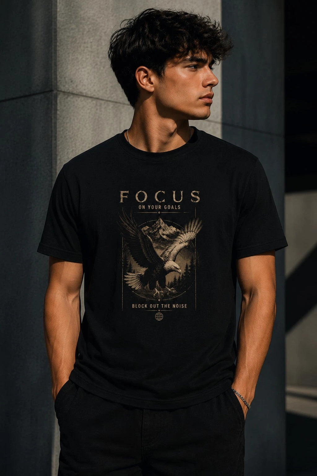 Focus On Your Goals Eagle Mountain Premium Streetwear T-Shirt