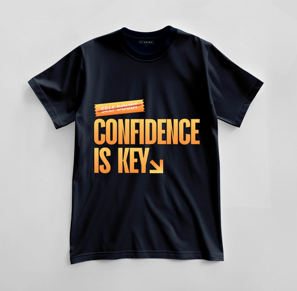 Custom Confidence Over Doubt T-shirt Design Unisex Jersey Short Sleeve Tee