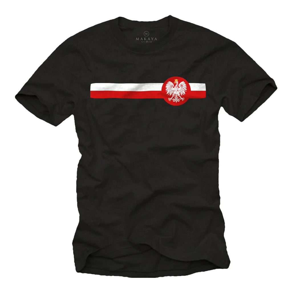 Mens T-Shirt - Poland Flag Football Theme - Eagle Polska Polish Design