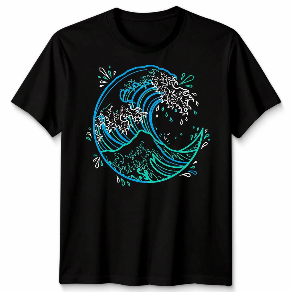 Japanese Hokusai Great Wave Unisex T Shirt Aesthetic Kanagawa Vaporwave Art Gift