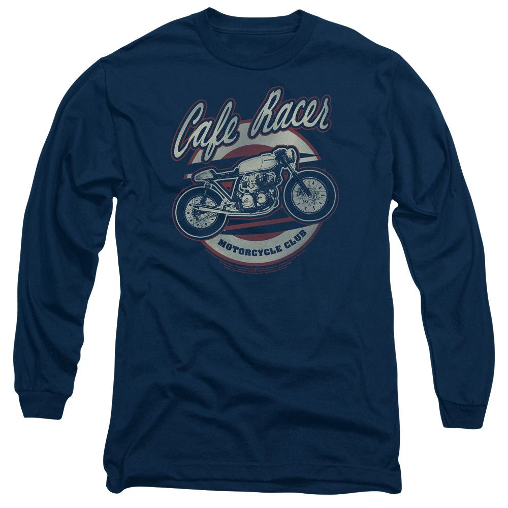 Honda Long Sleeve T-Shirt Cafe Racer Motorcycle Club Navy Tee